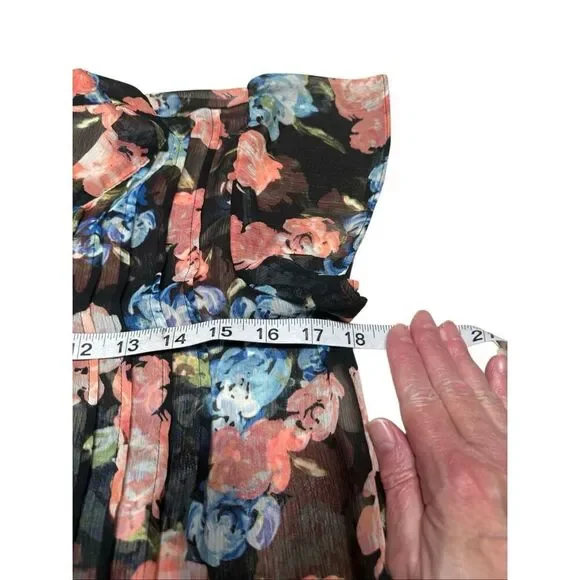 ELLE Sheer Floral Print Blouse Sz XS NWT - Picture 6 of 8